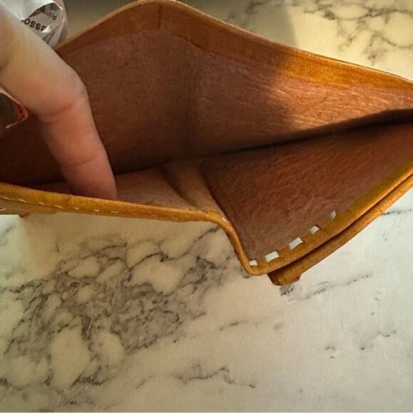 Treasures Of Morocco Wallet Leather Genuine carved Bi-fold Handmade cognac - Picture 7 of 7